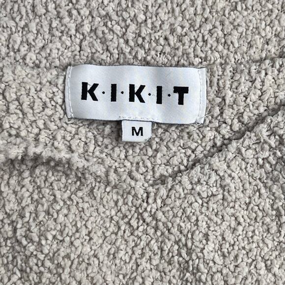 KiKit Sherpa Teddy Fur Stretch Neutral Cream Taupe Tank Top Size Medium - Picture 2 of 4